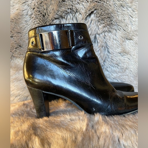 Franco Sarto faux Leather Heeled Ankle Booties Size 6M - Picture 4 of 10